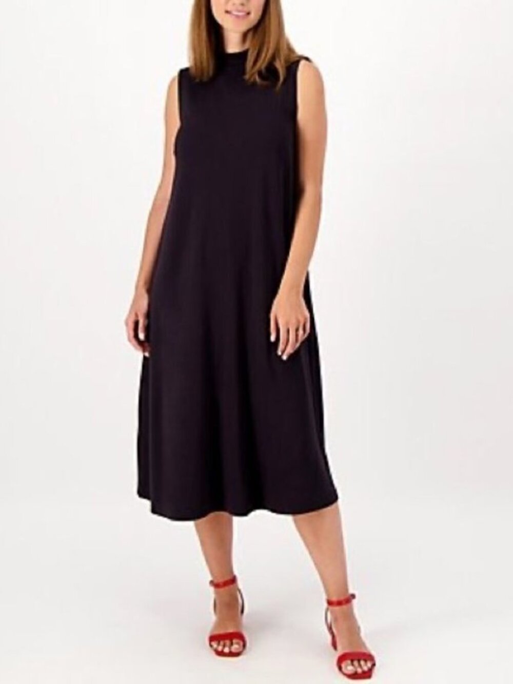 Girl With Curves Tall Ponte Mock Neck Midi Dress